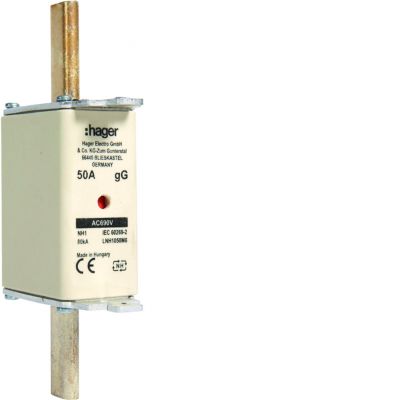 Wkładka bezp. nożowa NH1 wsk.podw. uchwyt nieiz. gG 50A 690 VAC LNH1050M6 HAGER (LNH1050M6)