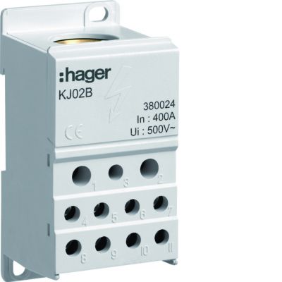 Blok rozdzielczy wieloodejściowy 400A KJ02B HAGER (KJ02B)