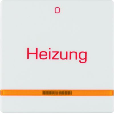 Berker Q.x Klawisz z soczewką i nadrukiem  Heizung  i  0 , biały aksamit (16216009)
