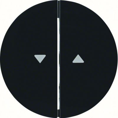 BERKER R.1/R.3 Klawisze z nadrukowanym symbolem strzałka do łącznika 2-klawiszowego czarny połysk 16252045 HAGER (16252045)