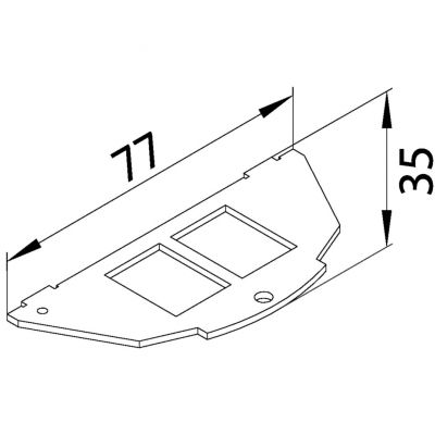 tehalit.VE-EE Płytka montażowa 2xRJ Typ 01 Keystone 19,3x14,8 (BSM012)