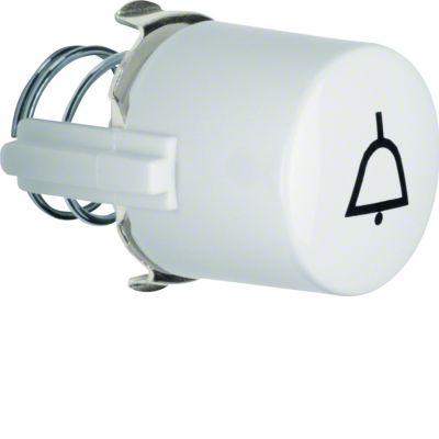 BERKER Serie 1930/Glas Przycisk do łącznika i sygnalizatora E10 symbol dzwonka biały 1227 HAGER (1227)