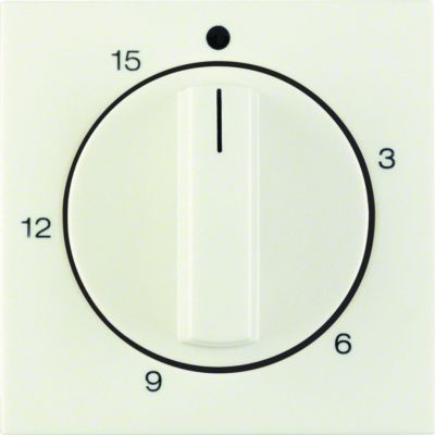 BERKER B.Kwadrat/S.1 Płytka czołowa z pokrętłem Regulator do mechanizm łącz. czas. 0-15 min krem 16328982 HAGER (16328982)