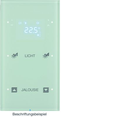 BERKER R.3 Sensor dotykowy podwójny z regulatorem temperatury konfigurowalny szkło biały 75642150 HAGER (75642150)