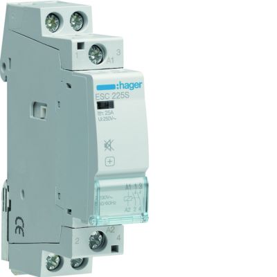 Stycznik modułowy cichy 230V AC 2Z 25A AC-7A B ESC225S HAGER (ESC225S)