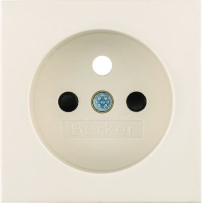 BERKER B.Kwadrat Płytka czołowa z przysłonami styków do gniazda z uziemieniem krem 3965768992 HAGER (3965768992)