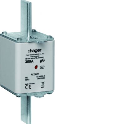 Wkładka bezp. nożowa NH2 wsk.podw. uchwyt nieiz. gG 300A 500VAC LNH2300M HAGER (LNH2300M)