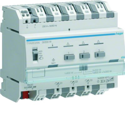 Ściemniacz uniwersalny 3-kanałowy 300W 6 mod KNX TYA663AN HAGER (TYA663AN)