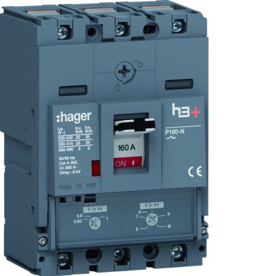 MCCB Wyłącznik mocy h3+ P160 3P 160A 25kA TM (HHS160DC)
