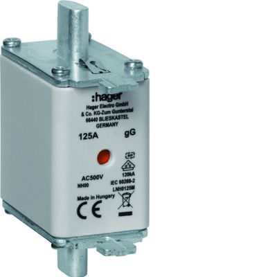 Wkładka bezp. nożowa NH00 wsk.podw. uchwyt nieiz. gG 125A 500VAC LNH0125M HAGER (LNH0125M)