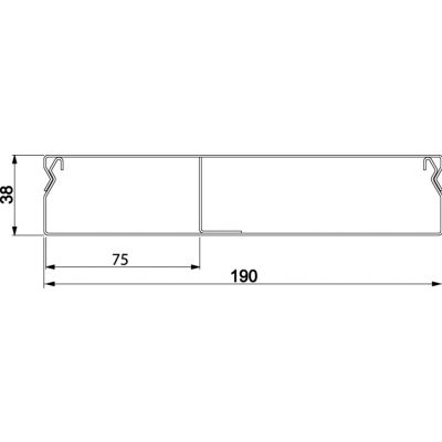 tehalit.UK Kanał do wylewki podłogowej 2-komorowy 190X38mm stal UK190382 HAGER (UK190382)