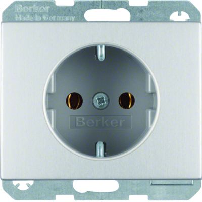 BERKER K.5 Gniazdo SCHUKO kompletne aluminium 47157003 HAGER (47157003)