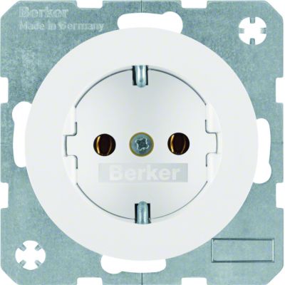 BERKER R.1/R.3 Gniazdo SCHUKO biały 47432089 HAGER (47432089)