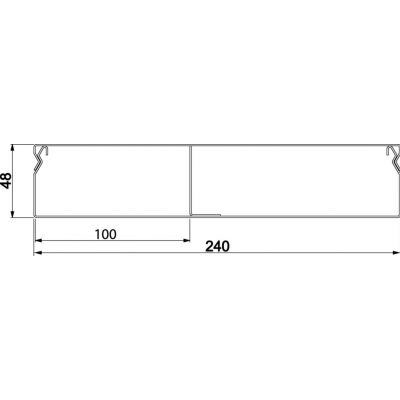 tehalit.UK Kanał do wylewki podłogowej 2-komorowy 240X48mm stal UK240482 HAGER (UK240482)