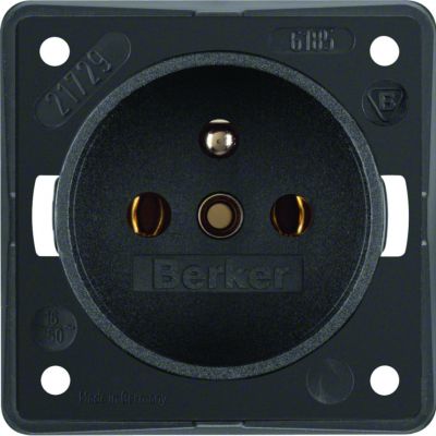 BERKER Integro Flow Gniazdo z uziemieniem antracyt 961852505 HAGER (961852505)