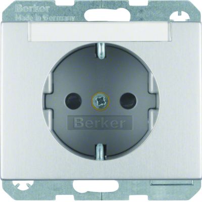 BERKER K.5 Gniazdo SCHUKO pole opisowe aluminium 47387003 HAGER (47387003)