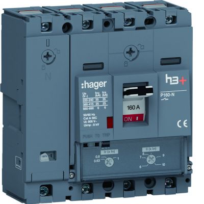 MCCB Wyłącznik mocy h3+ P160 4P 160A 25kA TM (HHS161DC)