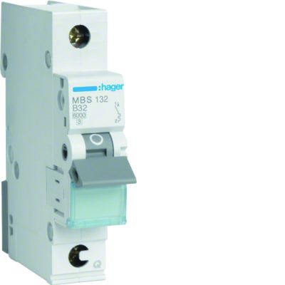MCB Wyłącznik nadprądowy 6kA 1P B 32A QuickConnect MBS132 HAGER (MBS132)