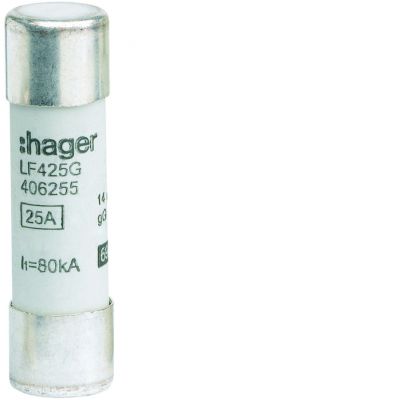 Wkładka bezpiecznikowa cylindryczna CH-14 14x51mm gG 25A 500VAC LF425G HAGER (LF425G)