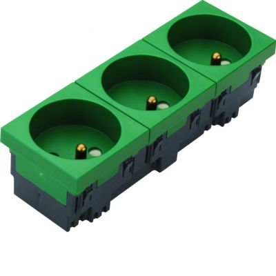 tehalit.GB-EG Gniazdo 2P+Z 33st 3-krotne 45x45mm bezhalogenowe zielone EER3336029 HAGER (EER3336029)