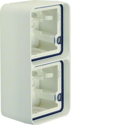 BERKER W.1 Adapter natynkowy podwójna pionowa 2 wejścia IP55 biały 6719333502 HAGER (6719333502)