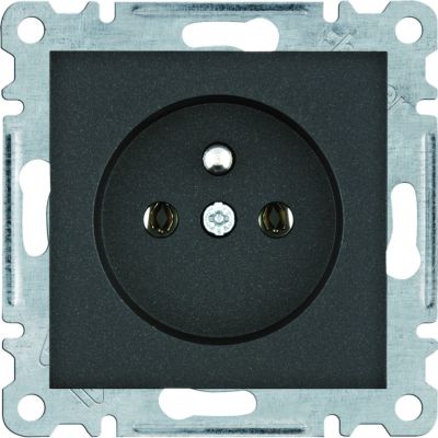 lumina Gniazdo zasilające z uziemieniem, 16A/250V, samozaciski, czarny (WL1423)