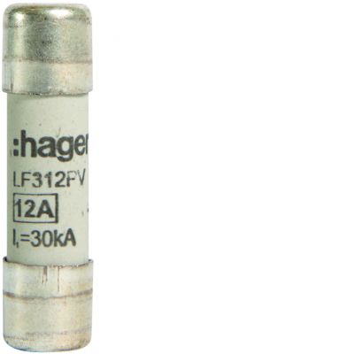 Wkładka bezpiecznikowa cylindryczna CH-10 10x38mm gPV 12A 1000VDC LF312PV HAGER (LF312PV)
