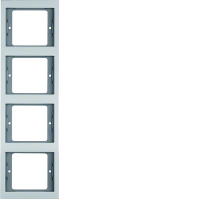 BERKER K.5 Ramka poczwórna pionowa aluminium 13437003 HAGER (13437003)