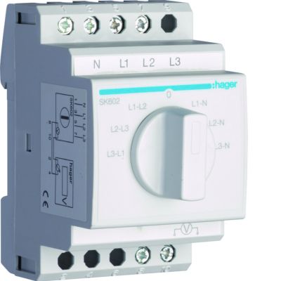 Przełącznik woltomierza 7-pozycyjny 400V 20A SK602 HAGER (SK602)