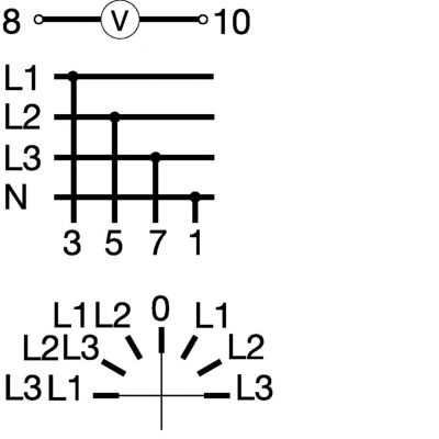 Przełącznik woltomierza 7-pozycyjny 400V 20A SK602 HAGER (SK602)