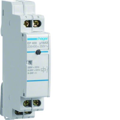 Przekaźnik bistabilny elektroniczny 2 wejścia 8-24VAC/DC + 230VAC 1Z 16A EP400 HAGER (EP400)