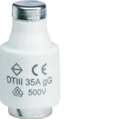 Wkładka bezpiecznikowa DTIII/E33 wyk.zwłoczne gG (Bi-Wtz) 35A 500VAC LE3335 HAGER (LE3335)