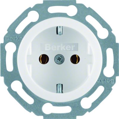 BERKER Serie 1930/Glas Gniazdo SCHUKO samozaciski biały 474520 HAGER (474520)