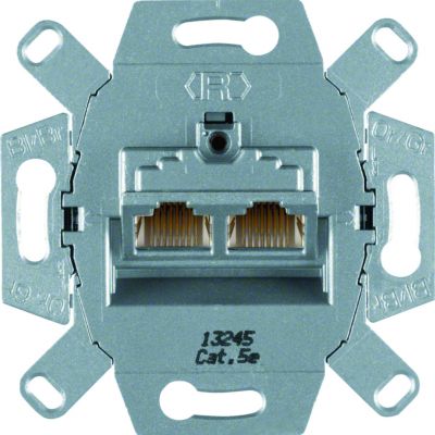 BERKER one.platform Mechanizm gniazda komputerowego UAE podwójna (RJ45) ekranowane kat. 5e 534555 HAGER (534555)