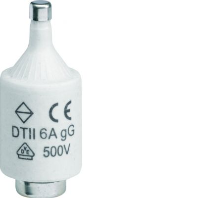Wkładka bezpiecznikowa DTII/E27 wyk.zwłoczne gG (Bi-Wtz) 6A 500VAC LE2706 HAGER (LE2706)