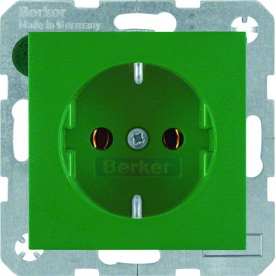 BERKER S.1/B.3/B.7 Gniazdo SCHUKO zielony 47431913 HAGER (47431913)