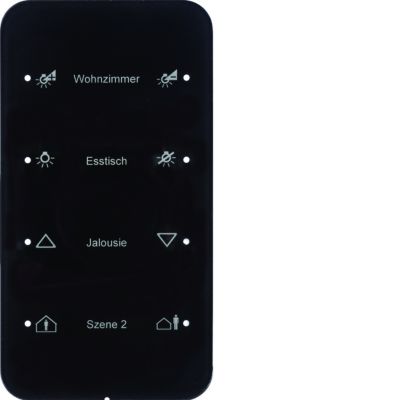 BERKER R.1 Sensor dotykowy poczwórny konfigurowalny szkło czarny 75144165 HAGER (75144165)