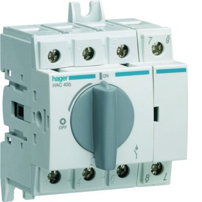 Modułowy rozłącznik izolacyjny obrotowy 4P 63A rozmiar 2 HAC406 HAGER (HAC406)