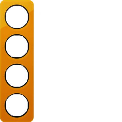 BERKER R.1 Ramka poczwórna akryl pomarańczowy przezroczysty/czarny 10142334 HAGER (10142334)