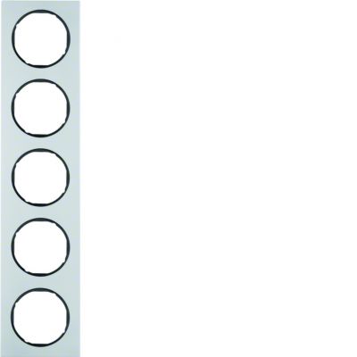 BERKER R.3 Ramka pięciokrotna aluminium/czarny 10152284 HAGER (10152284)