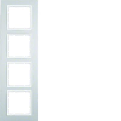 BERKER B.7 Ramka poczwórna aluminium/biała mat 10146914 HAGER (10146914)