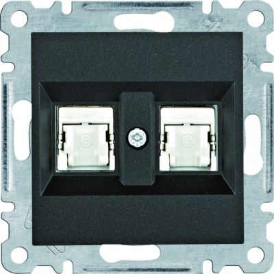 lumina Gniazdo komputerowe podwójne RJ45 kat.6 FTP, czarny (WL2183)