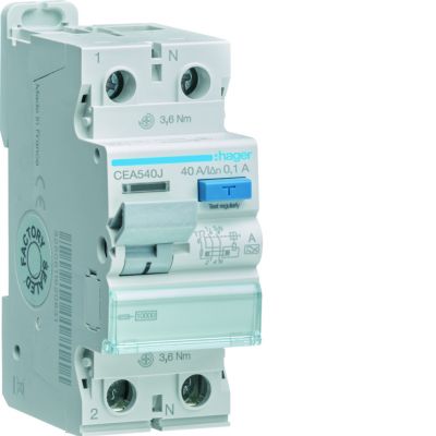 RCCB Wyłącznik różnicowoprądowy 1P+N 40A 100mA 10kA A (CEA540J)