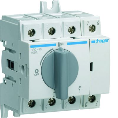 Modułowy rozłącznik izolacyjny obrotowy 4P 100A rozmiar 2 HAC410 HAGER (HAC410)