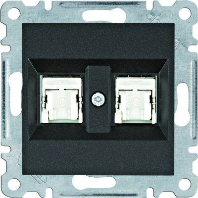lumina Gniazdo komputerowe podwójne RJ45 kat.5e FTP, czarny (WL2143)