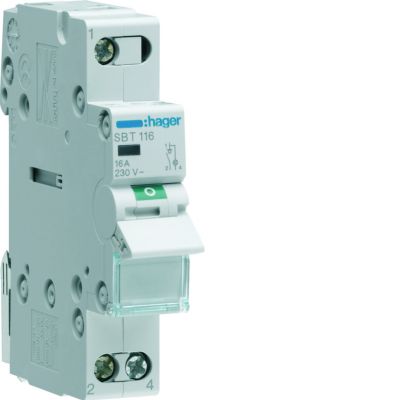 Modułowy rozłącznik izolacyjny z lampką sygnalizacyjną 1P 16A 230VAC SBT116 HAGER (SBT116)