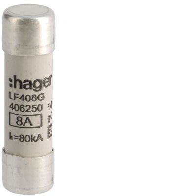 Wkładka bezpiecznikowa cylindryczna CH-14 14x51mm gG 8A 500VAC LF408G HAGER (LF408G)