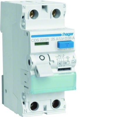 RCCB Wyłącznik różnicowoprądowy 1P+N 25A/30mA Typ A QuickConnect lewy N (CDS225R)