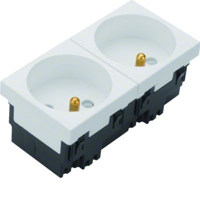 tehalit.GB-EG Gniazdo 2P+Z 33st 2-krotne 45x45mm bezhalogenowe biały EER2339010 HAGER (EER2339010)
