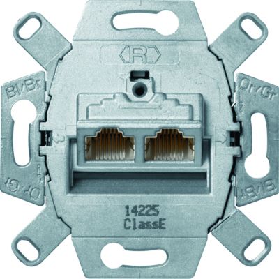 BERKER one.platform Mechanizm gniazda komputerowego UAE podwójna (RJ45) ekranowane kat.6a klasa 455501 HAGER (455501)